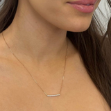 14k Rose Gold Bar Diamond Necklace