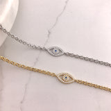 925/18k Vermeil Evil Eye CZ Bracelet