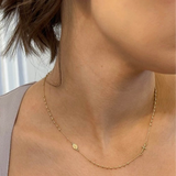 14k Gold Sideways Rosary Necklace