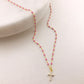 Soft Enamel Cross CZ Necklace