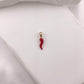 Gold Red Enamel Corno Pendant