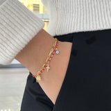 Lucky Red Enamel Charm Bracelet