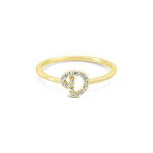 Bella Lab Diamond Script Initial Ring