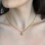 18k/925 Vermeil Paper Clip Necklace with Heart Charm