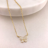 925/18K Vermeil Butterfly CZ Necklace