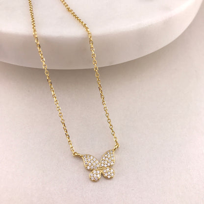 Fiore CZ Butterfly Necklace
