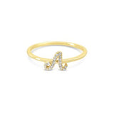 Bella Lab Diamond Script Initial Ring