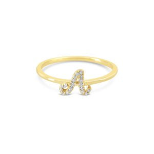Bella Lab Diamond Script Initial Ring