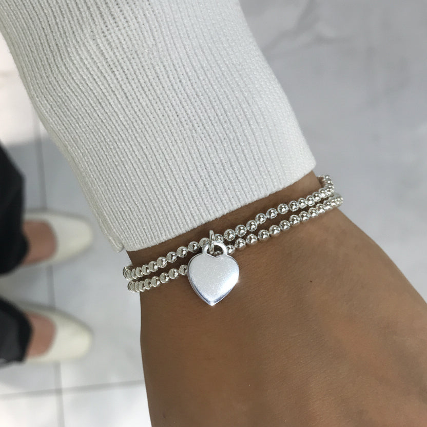 Personalized Heart Stretch Bracelet