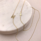 10K Gold Sideway Initial Necklace