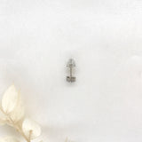 14k White Gold Flower Comfort backs