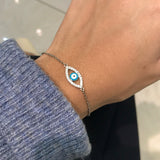 925 Sterling Silver Evil Eye with CZ Bracelet