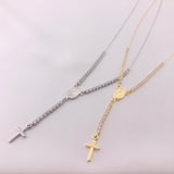 Hanging Cross Rosary Necklace by Amen