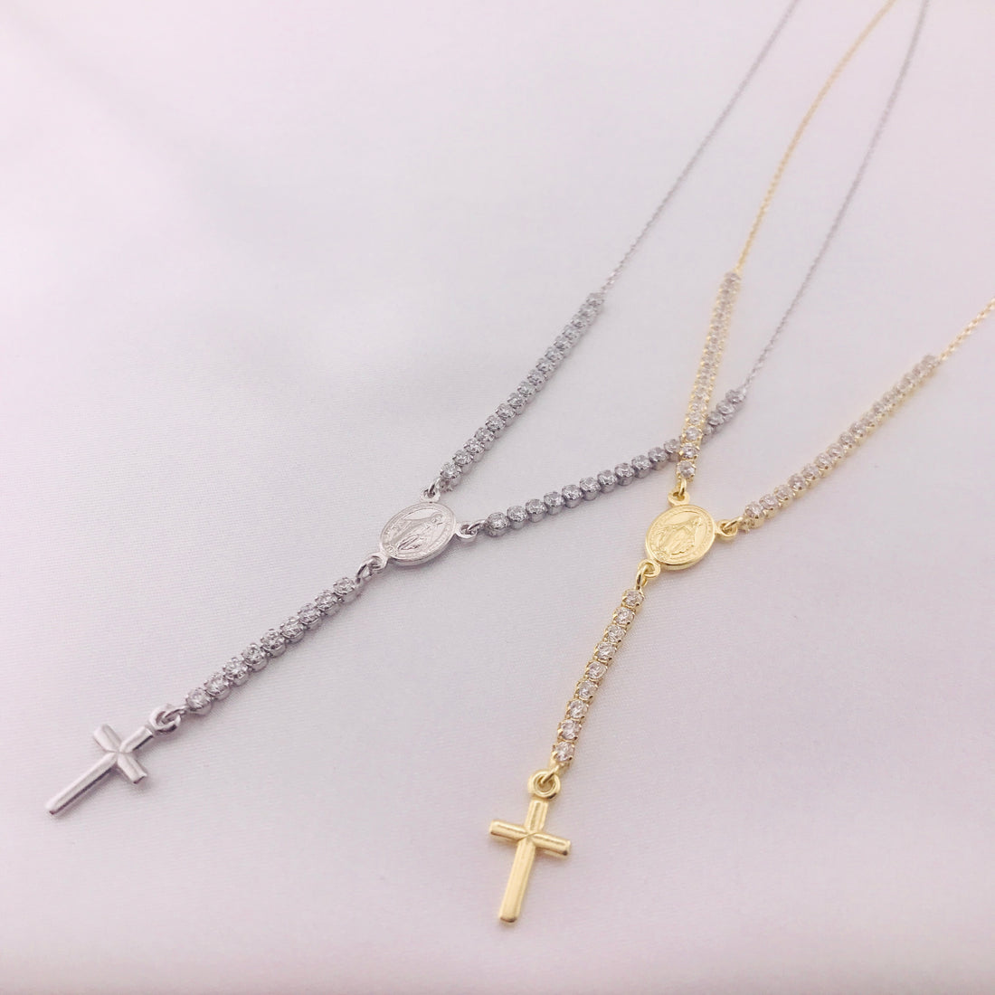 CZ Rosary Necklace by Amen