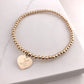 Personalized Heart Gold Filled Stretch Bracelet