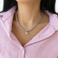 Mesh CZ Puff Heart Necklace by Miss Mimi