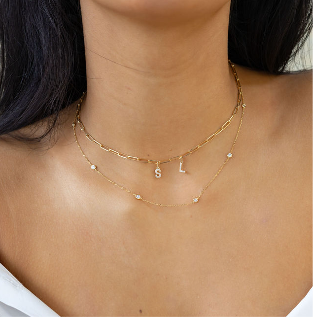 Classic Mini Initial Diamond Pendant