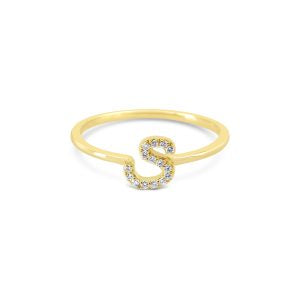 Bella Lab Diamond Script Initial Ring