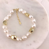 925/18k Vermeil Freshwater Baroque Pearl Bracelet