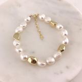 925/18k Vermeil Freshwater Baroque Pearl Bracelet