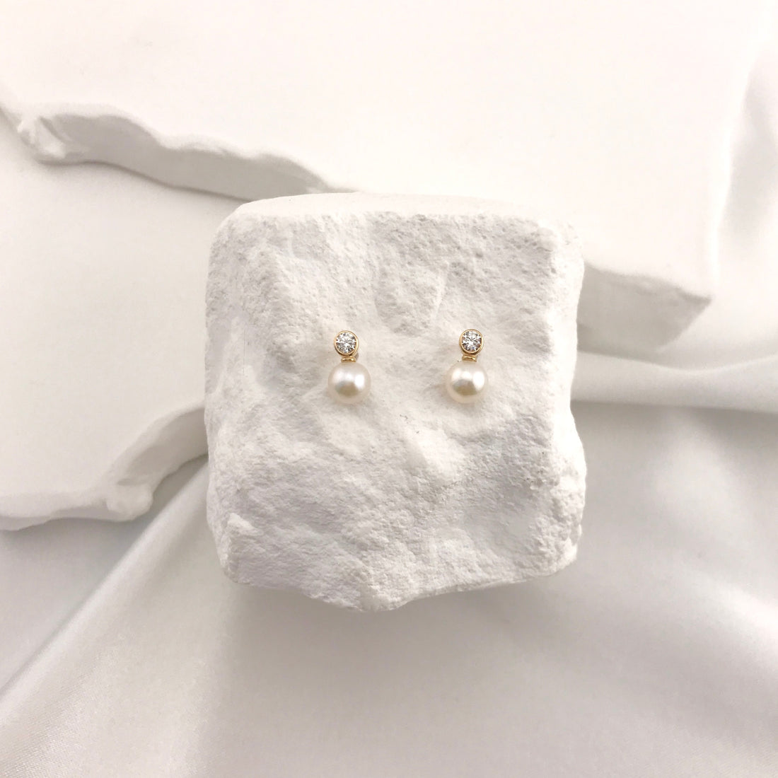 Classic Pearl CZ Studs
