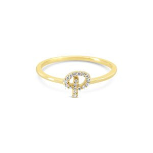 Bella Lab Diamond Script Initial Ring