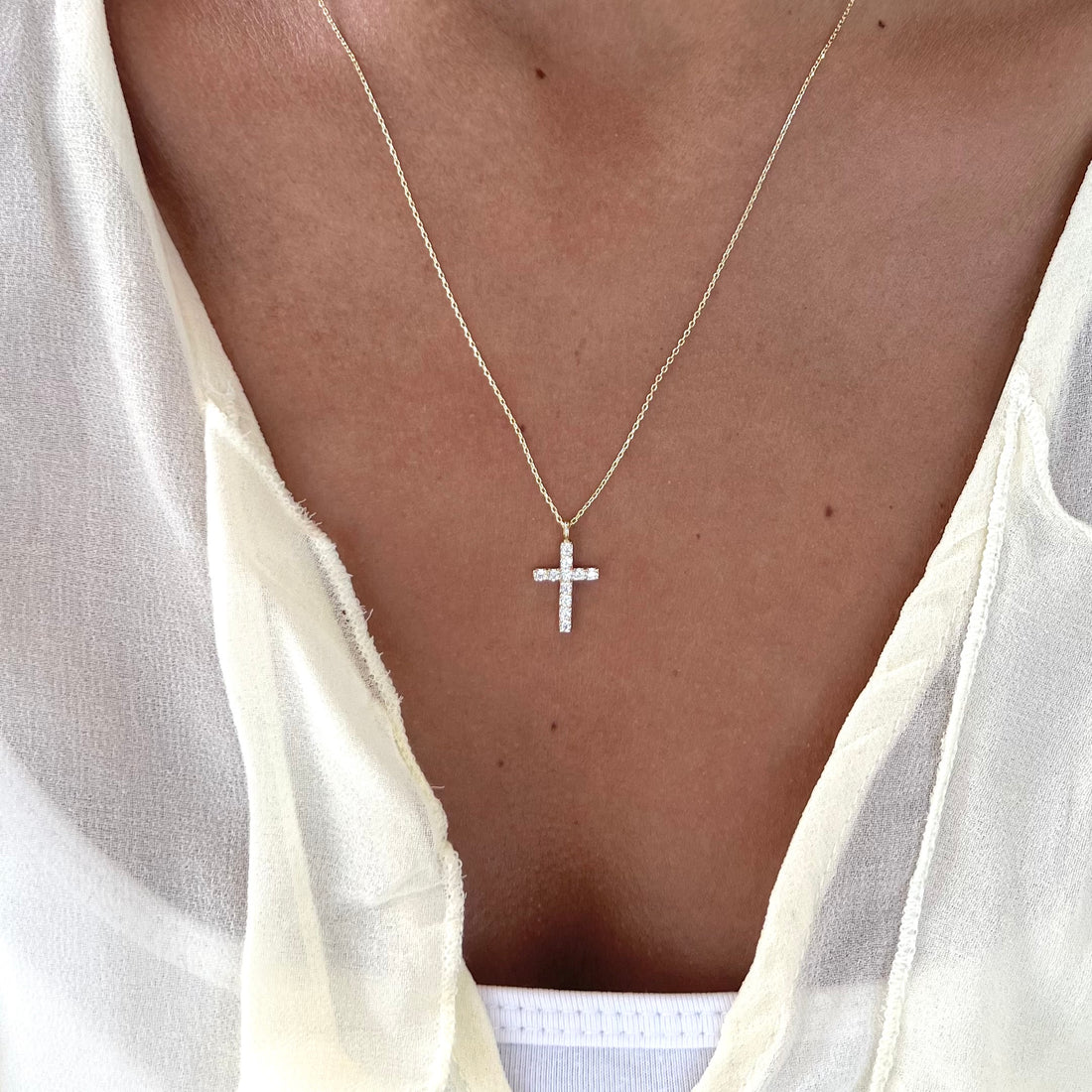 Forever Faith CZ Cross Necklace