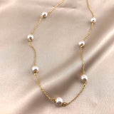 925/18k Vermeil Spaced Pearl Necklace