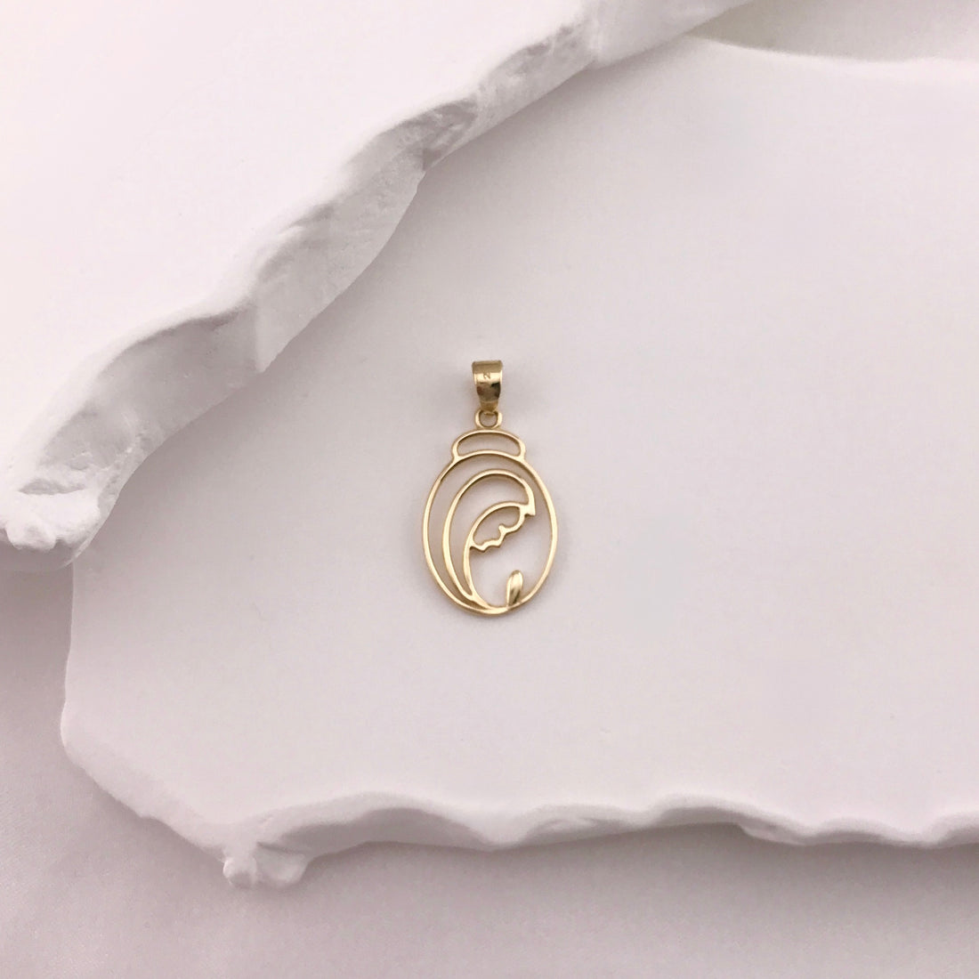 Outlined Mother Mary Pendant