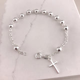 925 Sterling Silver Rosary Bracelet