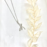 14k White Gold Diamond Dragonfly Necklace
