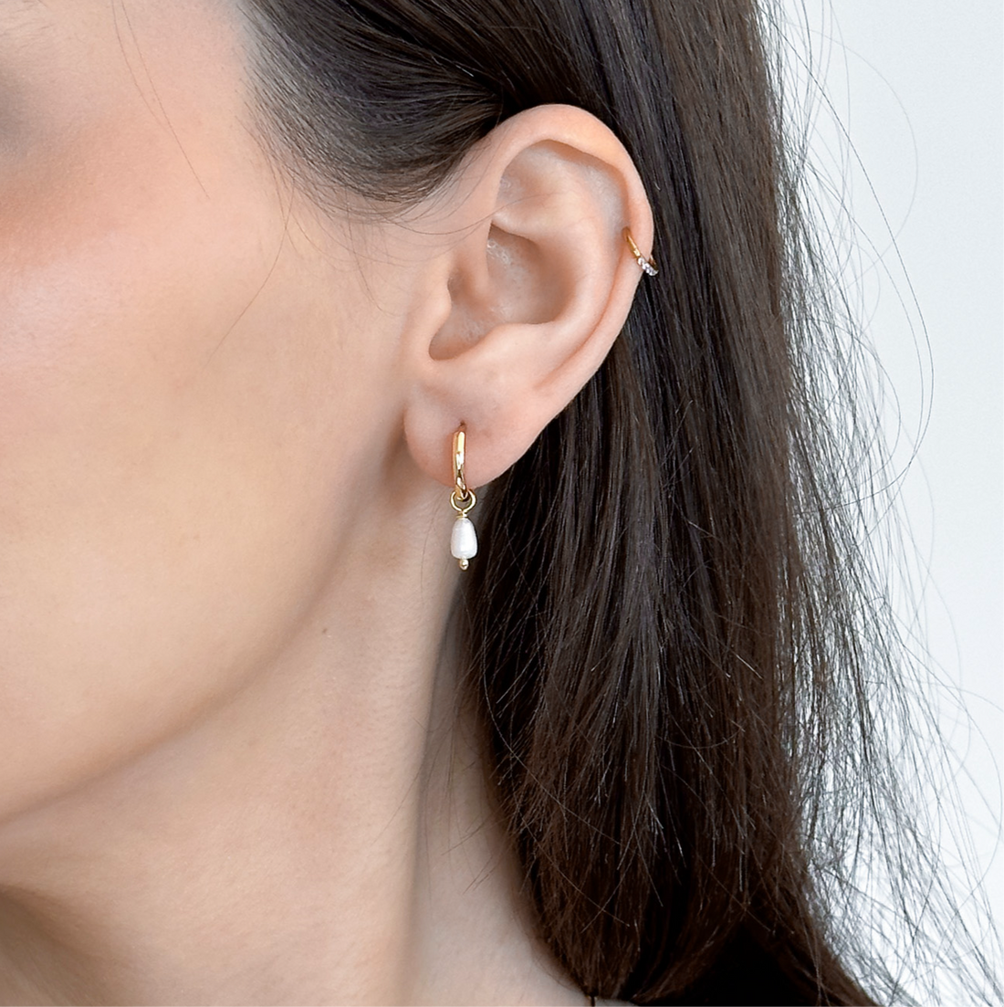 Elevated Pearl Drop Huggies