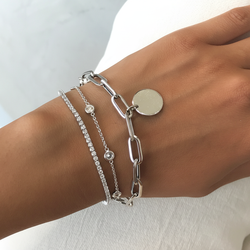 Personalized Thick Paperclip Bracelet by Miss Mimi