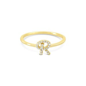 Bella Lab Diamond Script Initial Ring