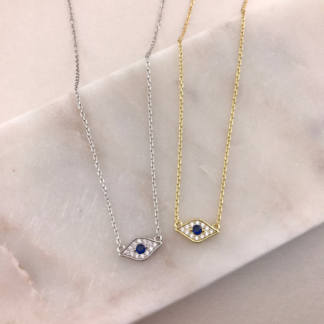 Bold CZ Evil Eye Necklace