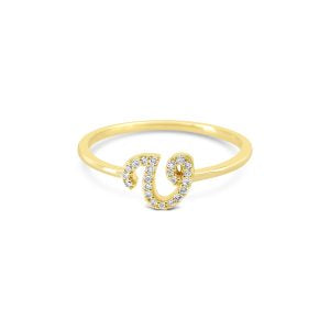 Bella Lab Diamond Script Initial Ring