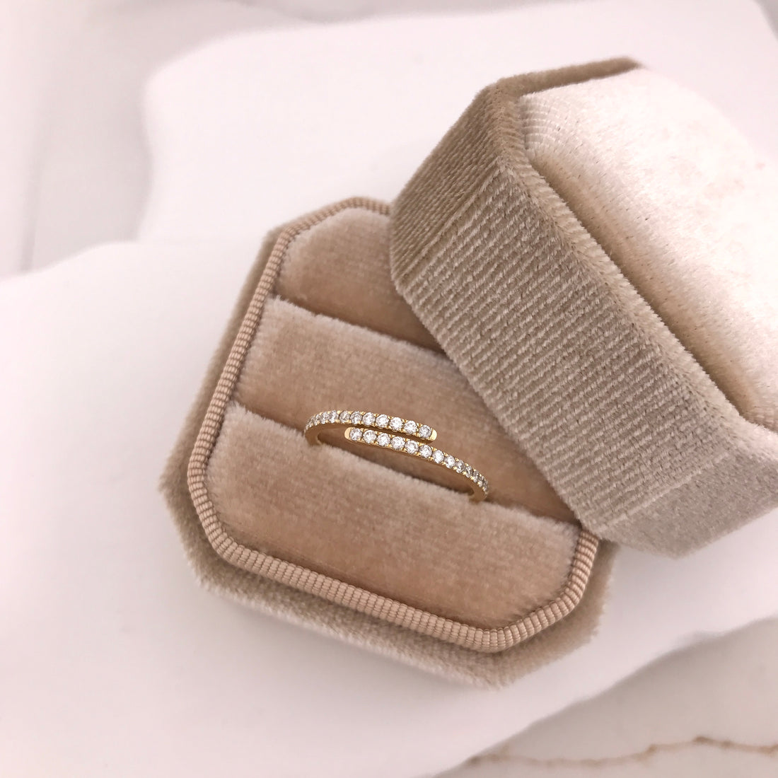 Linear Diamond Wrap Ring