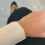 10k Yellow Gold Evil Eye & Infinity Bracelet