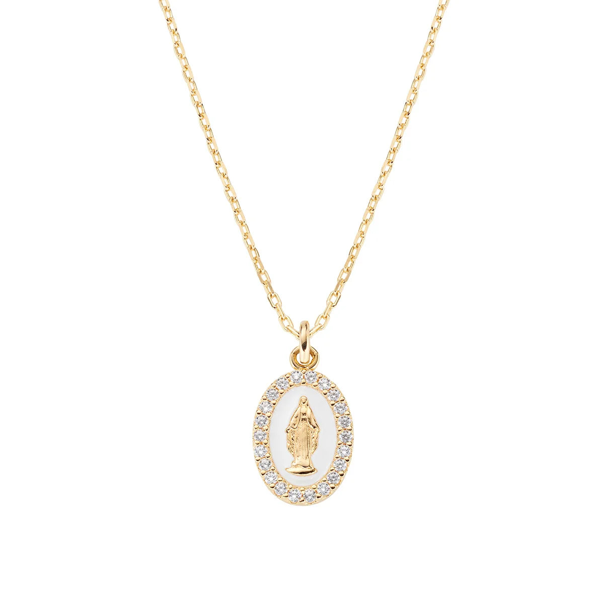Oval Mother Mary Necklace by Amen