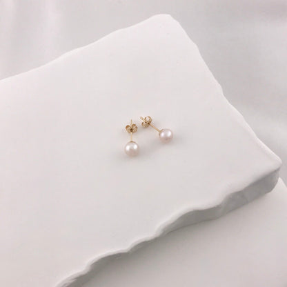 Gold Freshwater Pearl Studs
