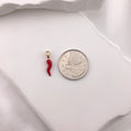 Gold Red Enamel Corno Pendant