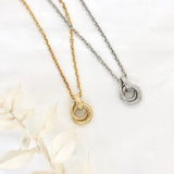 Miss Mimi- 925/14k Vermeil Double Circle Necklace