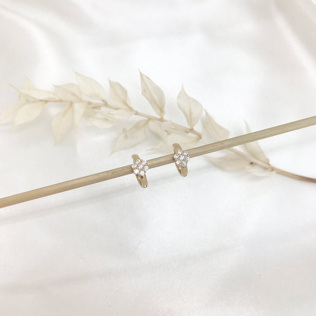 Little Sweetheart's Flower CZ Huggies