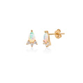 Classic Opal & CZ Earrings