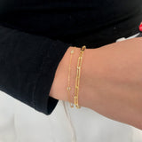10k Gold Thick Paperclip Bracelet