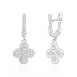 Miss Mimi - 14k/925 Vermeil Heritage Clover Drop Cubic Zirconia Earrings