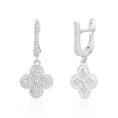 Miss Mimi - 925/14k Vermeil Heritage Clover Drop Cubic Zirconia Earrings
