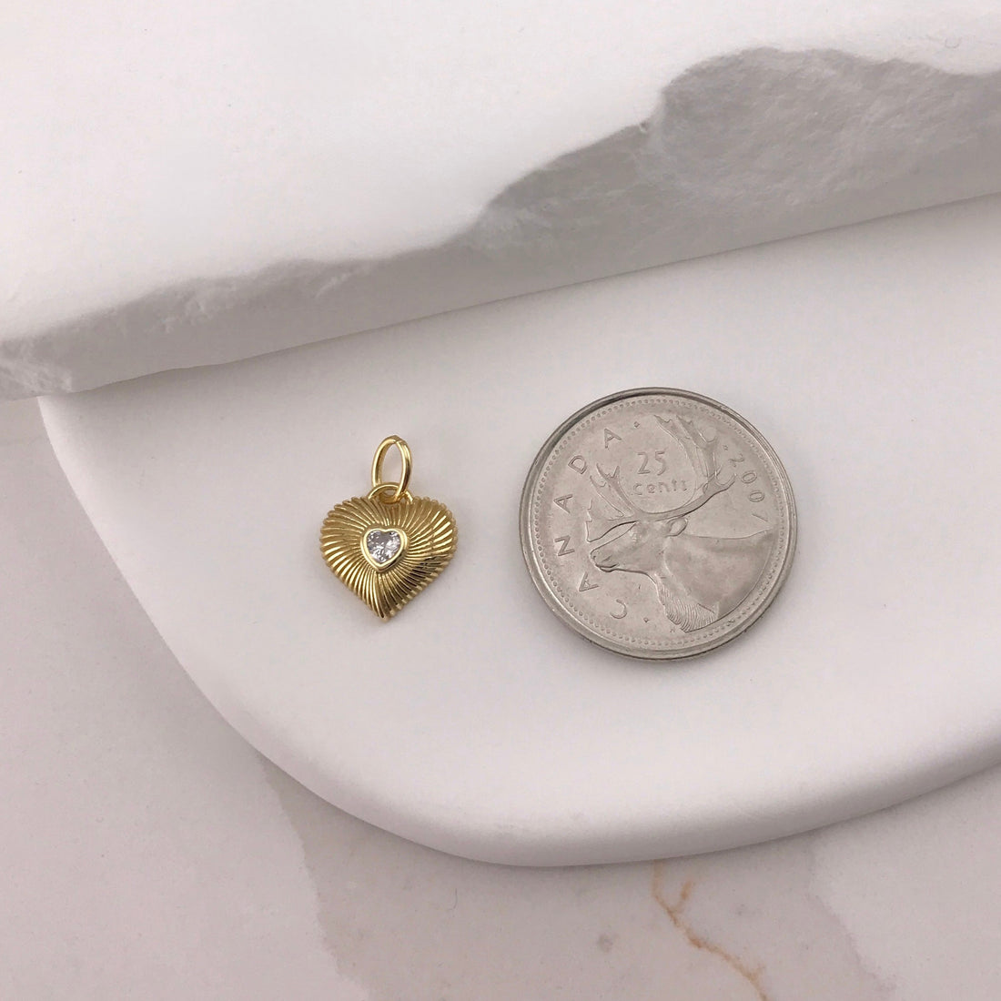 Classic CZ Heart Charm