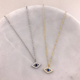 925/14K Vermeil Evil Eye with CZ Necklace