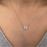 18k/925 Vermeil CZ Butterfly Necklace